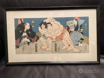 Quadro stampa xilografata giapponese vintage