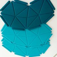 NUVOLE/CLOUDS KVADRAT PETROL BLUE TESSUTO LANA