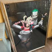 Stampa su tela incorniciata Joker e Harley Quinn