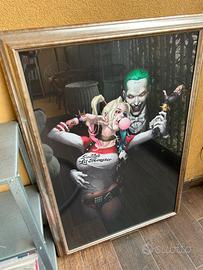 Stampa su tela incorniciata Joker e Harley Quinn