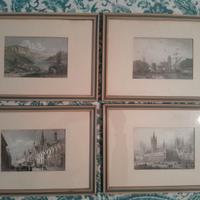 4 CORNICI LEGNO ART DECO ANNI 40 ITALIA LOTTO