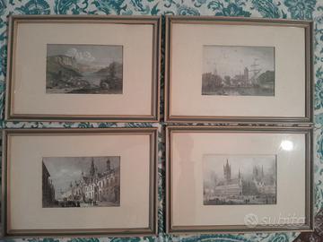 4 CORNICI LEGNO ART DECO ANNI 40 ITALIA LOTTO