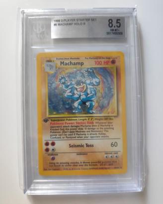 Pokemon Machamp 1st Ed Base Set BGS 8.5 Holo