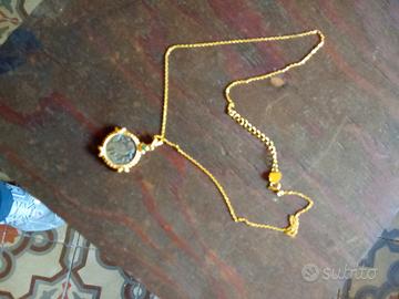 collana in argento e oro 18k
