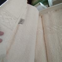 Set 6 asciugamani spugna e macramé