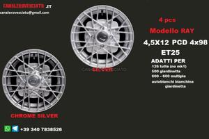 Cerchi ray silver 4,5x 12 4x98 fiat 126 600 900