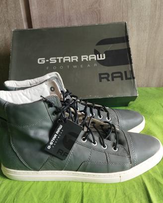 G-Star Raw Sneakers Pelle Grigio Alte