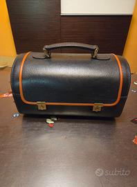 Borsa Beauty da viaggio vintage in pelle