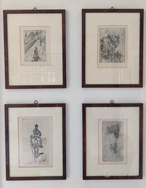 Serie di 4 quadri con cornice