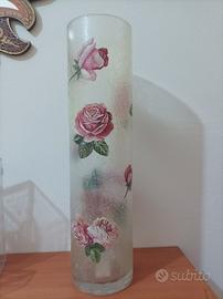 vaso decorativo in decoupage 