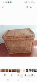 cesta grande baule vimini capiente foderata