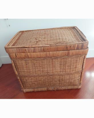 cesta grande baule vimini capiente foderata