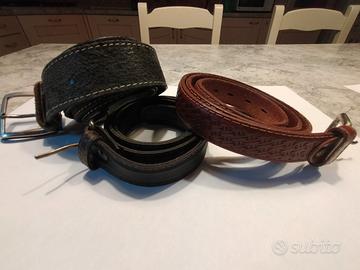 set 3 cinture uomo pelle cuoio similpelle 
