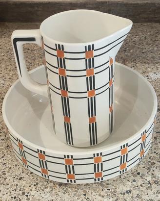 brocca e bacinella vintage ceramica francese 
