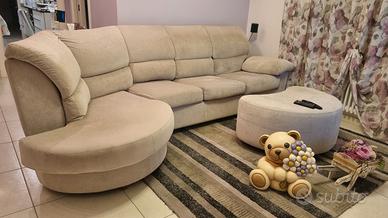 Divano angolare , grigio tortora in alcantara