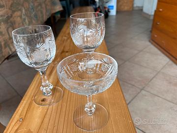 Servizio bicchieri in cristallo lavorati a mano