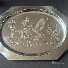 Vassoi servizio caffe acciao rame con incisioni