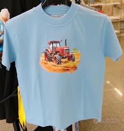 T-SHIRT MAGLIETTA MANICHE CORTE TRATTORE 6 7 8ANNI