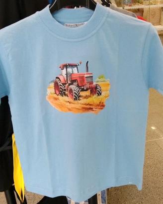 T-SHIRT MAGLIETTA MANICHE CORTE TRATTORE 6 7 8ANNI