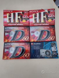 Lotto 6 musicassette nuove vintage da collezione 