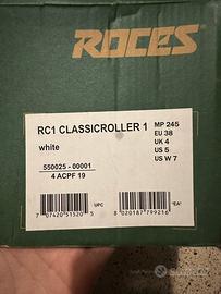 Pattini a 4 rotelle (classicroller RC1) bianchi