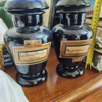 antichi vasi vetro blu da farmacia 