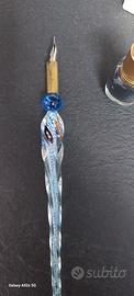 Set calamaio e pennino vetro murano