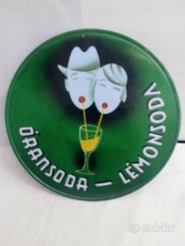 Targa In latta Lemonsoda Oransoda Diametro 25 Cm. 