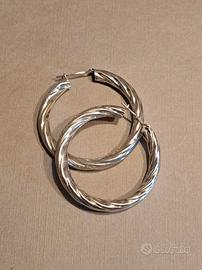 Orecchini cerchi argento 925