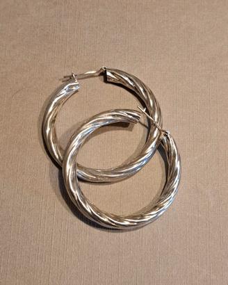 Orecchini cerchi argento 925