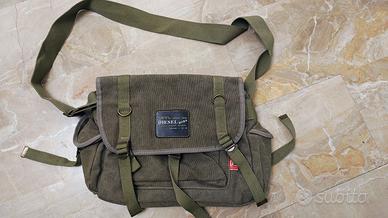 DIESEL Tracolla in tela color cachi l vintage