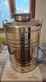 fusto inox 50 L per olio vino alimenti 18/10