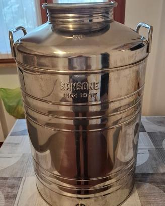 fusto inox 50 L per olio vino alimenti 18/10