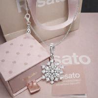 Charm Fiocco di Neve Rosato e Collana Pandora