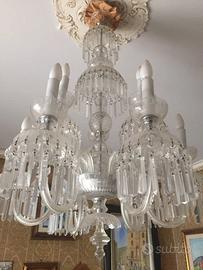 Lampadario 9 luci doppio palco in cristallo Boemia