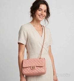 Borsa a Tracolla Rosa Cipria Trapuntata