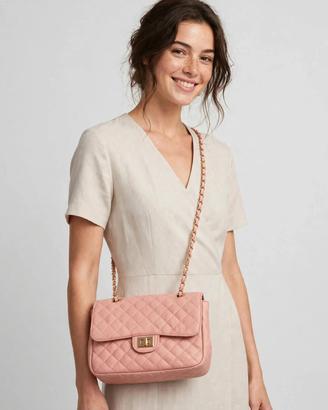 Borsa a Tracolla Rosa Cipria Trapuntata
