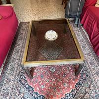 Tavolino da salone vetro e bronzo