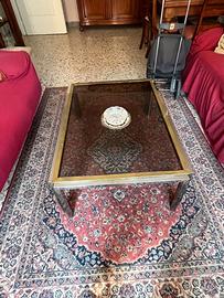 Tavolino da salone vetro e bronzo