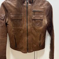 Giacca in vera pelle marrone