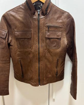 Giacca in vera pelle marrone