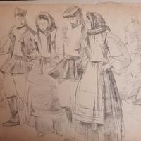 Ballo sardo disegno su carta 