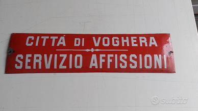 Insegna smaltata bombata 