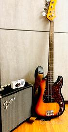 Basso elettrico completo di amplificatore Fender