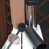 spazzolino bagno acciaio inox nuovo in scatola 