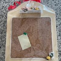 Lavagna menù cucina in sughero e legno decorata