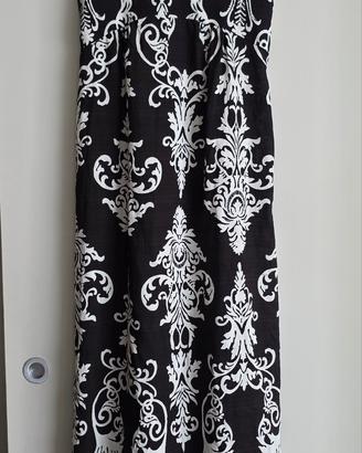 Vestito lungo fantasia bianco e nero