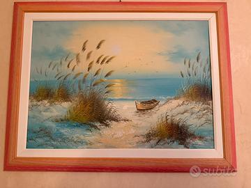 Quadro paesaggio marino olio su tela