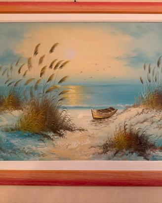 Quadro paesaggio marino olio su tela