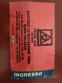 biglietto concerto Pearl Jam 1996